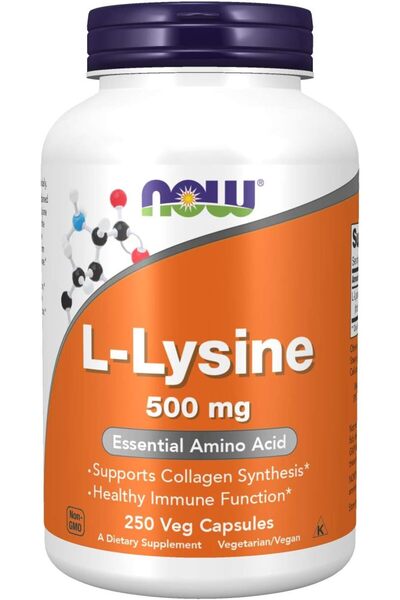 Now Foods, L-Lysine, 500 mg, 250 Veg Capsules Usa Menşeii