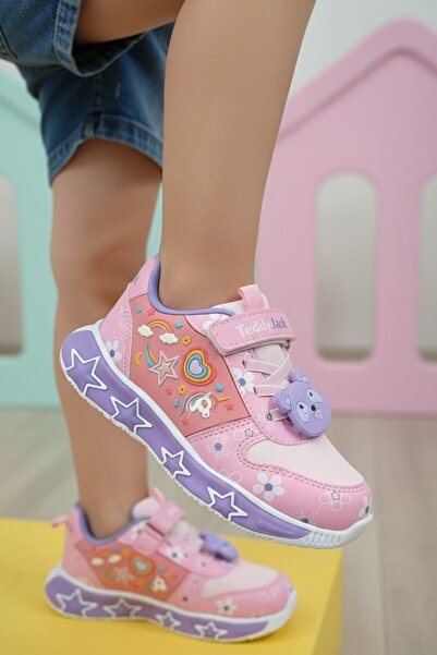 enoch Girls' Cute Teddy Bear and Unicorn Figured Velcro Comfortable Daily Spo...