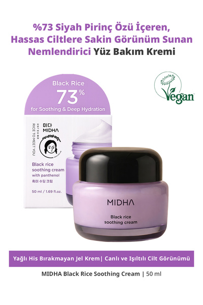 MIDHA Hassas Ciltlere Sakin Görünüm Sunan Nemlendirici Yüz Bakım Kremi Black ...