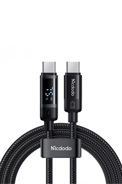 Mcdodo 60W Type-C To Type-C Dijital Göstergeli Dayanıklı Naylon 1.2 Metre Şar...