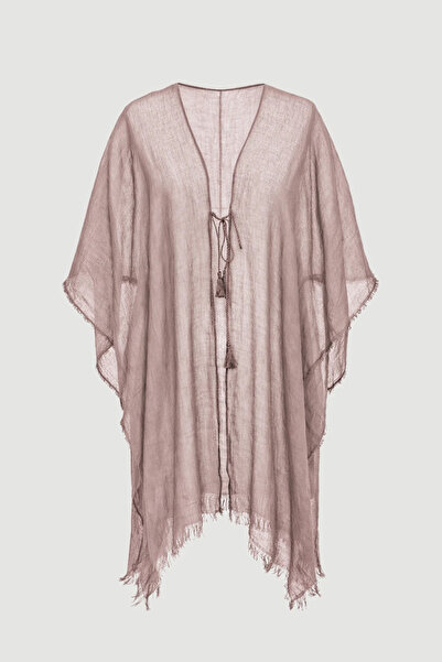 Gusto Dugi kimono na vezanje - bež