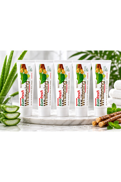 Farmasi عبوة من 5 معجون أسنان يورو فريش لتبييض الأسنان بالصبار والمسواك