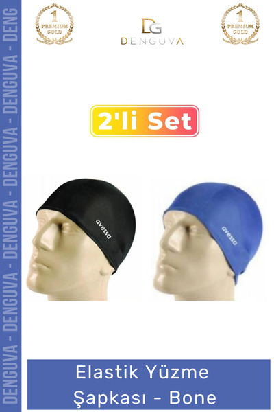 Denguva # Swimmingcap Silicone Swimming Cap Waterproof Pool Sport 2 Pcs Sea C...