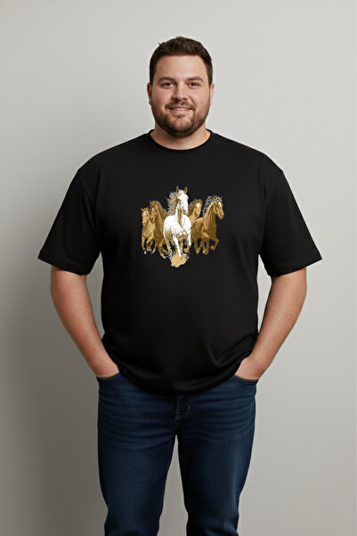 LORVEX Large Size T-Shirt Oversize Cotton Comfortable Fit Printed Unisex T-Shirt