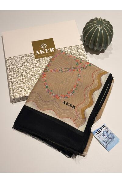 Aker Yaz Serinliği Çiçek Desenli Pamuk İpek Şal