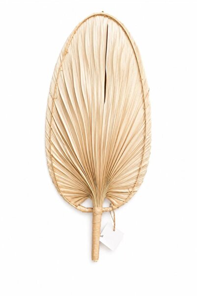HÜCO BAZAAR Bambu Dekoratif Gerçek Palmiye Yaprağı Duvar Süsü 59 Cm Ev&Ofis