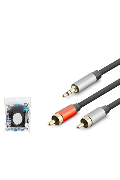 ForWhat كابل تمديد الصوت الأسود 10MT 3.5 ملم إلى 2RCA لنظام الموسيقى الصوتية ...