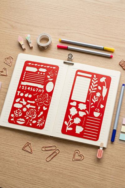 Karmelom Studio Σετ μοτίβων για Bullet Journal, με σχέδια τριαντάφυλλων και χ...