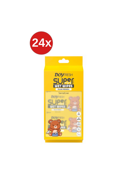 DOYFRESh 24x Șervețele umede de buzunar MINI GALBENE 8x8 bucăți