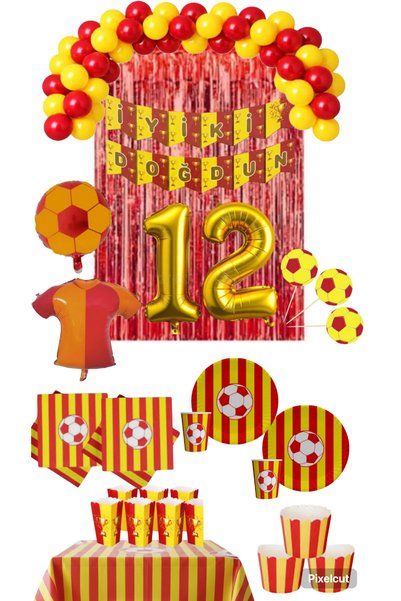 Mehca 24 Person Yellow Red (Gs) Fan Jersey Birthday Concept with 12 Year Old ...