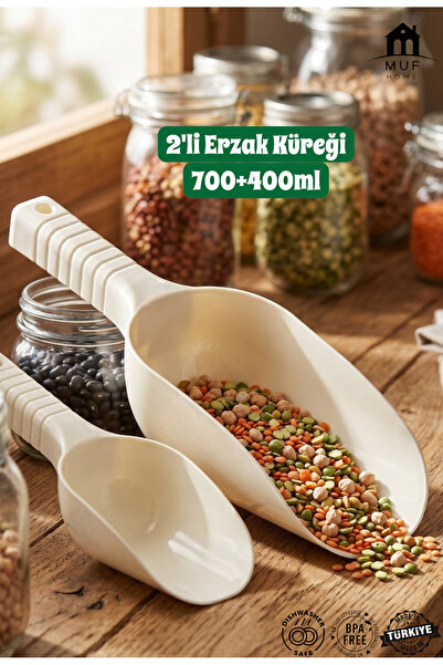 MUF HOME 2'li Set Erzak ve Bakliyat Küreği -Un, Şeker ve Erzak Küreği Seti- 7...