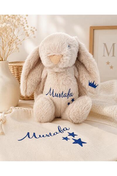 Viela Gift Atelier İsme Özel Uyku Arkadaşı Peluş Tavşan - İsimli Bebeklere Öz...