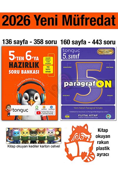 Tonguç Yayınları 5'ten 6'ya Hazırlık Kitabı 2026 Yaz Tatili 5. Sınıf Paragraf...