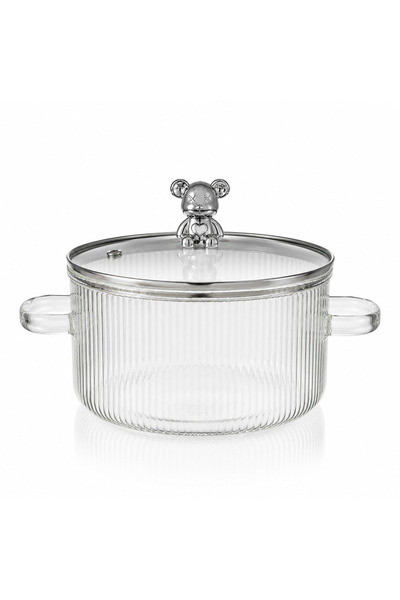 OEM Transparent Borosilicate Glass Pot with Lid