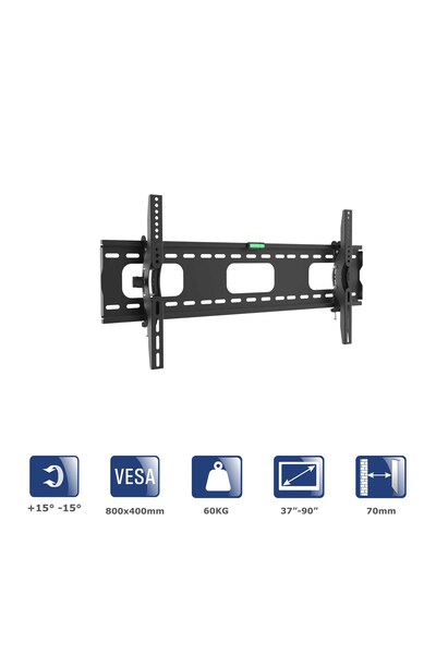 Akyga Suport TV AK-MB-08, montaj pe perete, 60kg, VESA 800x400mm, 37-90 inch