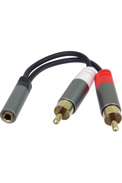 PremiumCord Cablu HQ Jack 3.5mm mamă - 2x Cinch tată 15cm