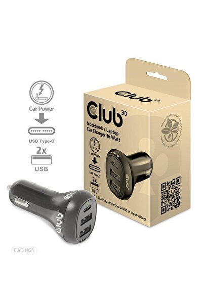 Club 3D Club3D Încărcător auto USB 1xUSB C, 2xUSB A, 36W, 12/24V retail