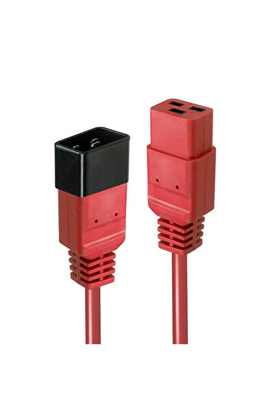 LİNDY IEC-Netzverl√§ngerung C19 auf C20 rot 1m extern bulk