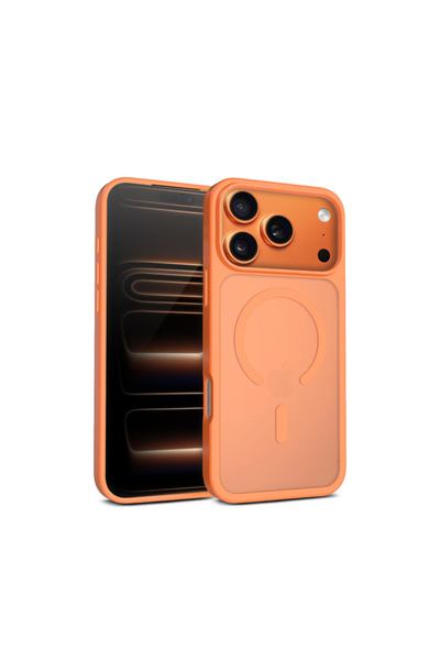 Crong Husă Hibridă Mată Magnetică - Etui MagSafe iPhone 17 Pro Max (roz)