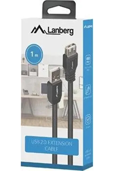 Lanberg Przed≈Çu≈ºacz USB-A M/F 2.0 1m czarny box