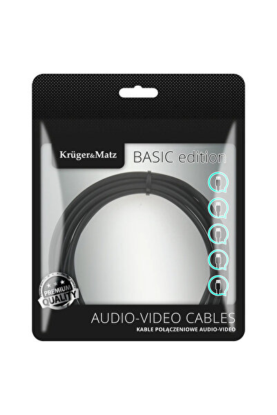 Kruger&Matz Cablu Jack 3.5mm - RCA (Cinch) x2 1m argintiu (KM1218)