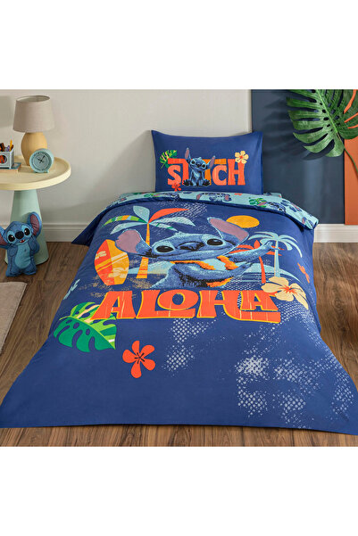 Taç Lisanslı Tek Kişilik Nevresim Takımı Stitch Aloha