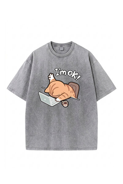Touz Moda تي شيرت عتيق كبير الحجم قابل للغسل من I'm Ok