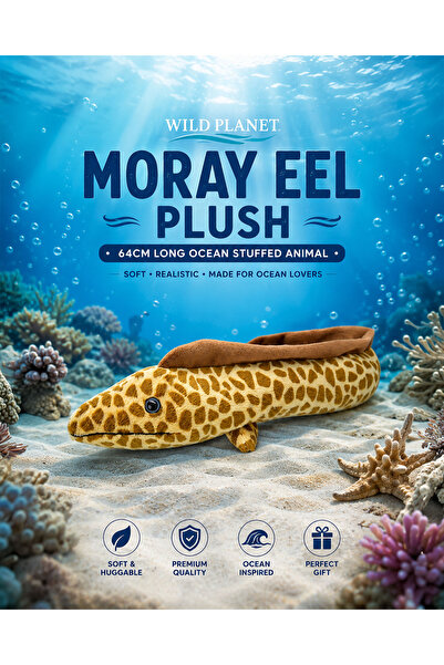 Wild Planet Moray Eel Plush 64cm Long Ocean Stuffed Animal Soft Flexible Mari...