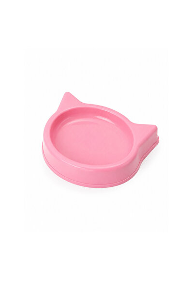 MZ Plastic Cat Feeding Bowl Large Single Piece Cat Shape Pink 29.5 cm