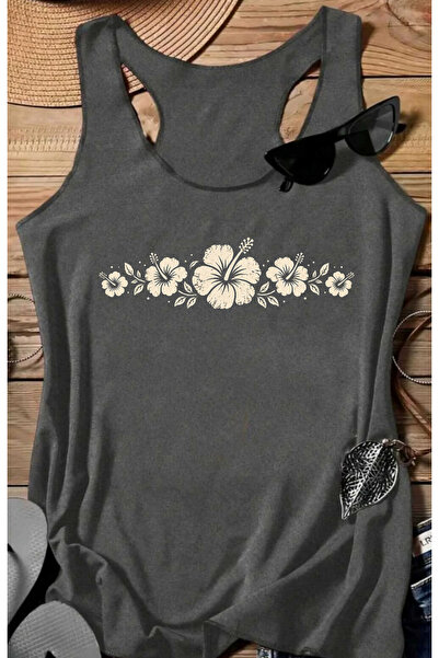 SUNFREE Hibiscus Printed Swimmer Athlete Women's Tshirt