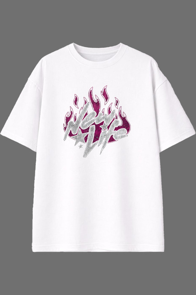 VSRN New Life Design Pre-Printed White Oversize T-Shirt