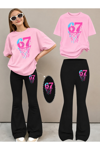 YUNAYT Set de pantaloni evazați și tricou spaniol pentru fete