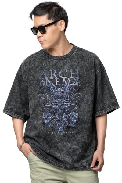 SEVBANO Arch Enemy Rock Metal Music Band Printed Unisex Oversize Vintage Wash...