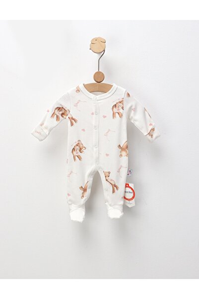MiniKids Salopeta premium, Toy Bear, alb