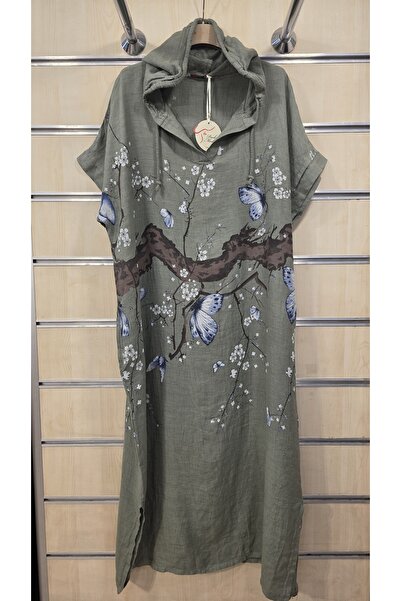 Park Moda Rochie din in italiană cu glugă