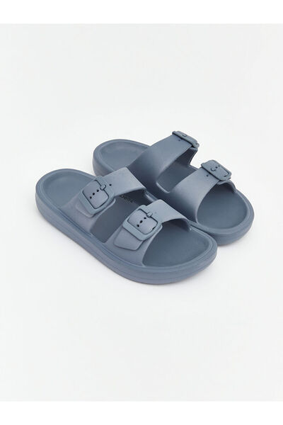 LC Waikiki Blue Double-Striped Boys' Slippers