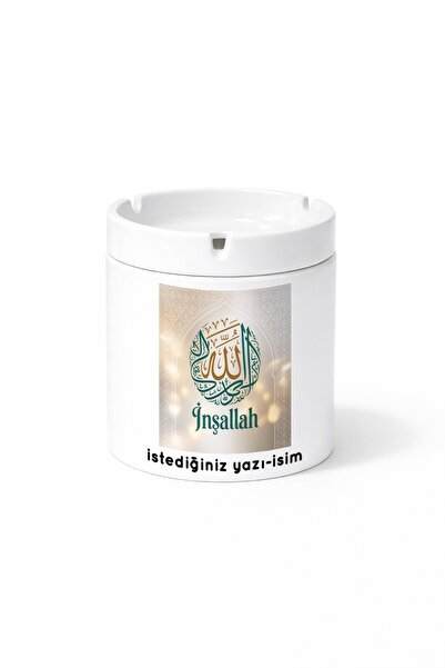 Kirbi Reklam هدية منفضة سجائر مطبوعة على الوجهين بتصميم إسلامي مع عبارة 'إن ش...