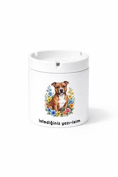 Kirbi Reklam Animal Staffordshire Bull Terrier Dog Double Sided Printed Porce...
