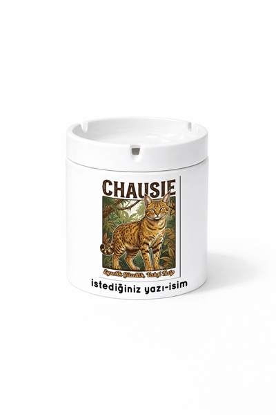 Kirbi Reklam هدية منفضة سجائر مطبوعة على الوجهين من Animal Chausie Wildcat Hy...