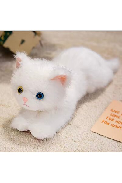 charmerprincesses GERÇEKÇİ TASARIMLI UZUN TÜYLÜ YUMUŞAK PELUŞ KEDİ UYKU ARKAD...