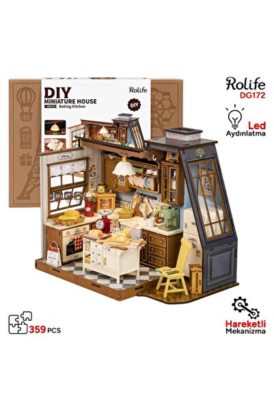 Rolife DG172 Mutfak Odası (Baking Kitchen) DIY Minyatür Maket Model Seti Mini...