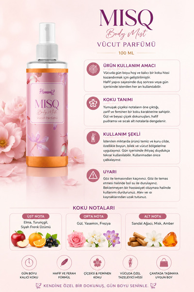 Homm Bitkisel Türkiye Homm Life Misq Body Mist Vücut Parfümü