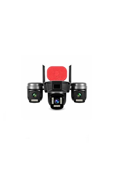 Midcom İronix TP-16 4G Sim Kartlı 4K 9MP Solar Güvenlik Kamerası – 3 Kameralı 360° Görüş Sirenli