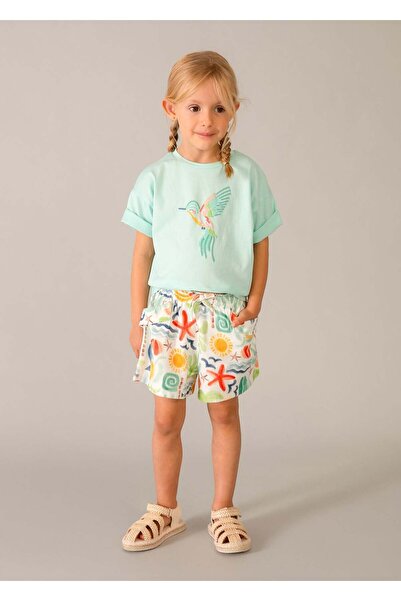 MAYORAL Girl's Oversize Printed Tshirt Green