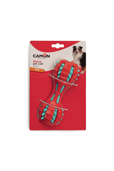 Camon Two-Color Tpr Dumbbell Dog Toy with Spiked Tip 18 cm