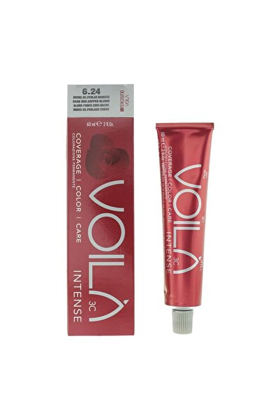 Intercosmo , Voila 3C Intense, Permanent Hair Dye, 6.24 Dark Iridescent Coppe...