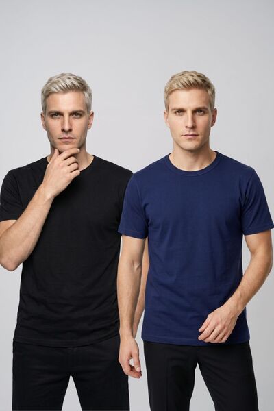 fevien Advantageous 2-Pack Crew Neck Short Sleeve Basic T-Shirt Casual Sports...