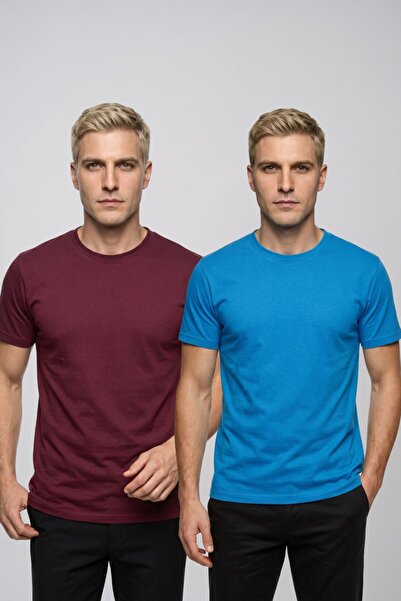 fevien Advantageous 2-Pack Men's Crew Neck Short Sleeve Basic T-Shirt Casual ...
