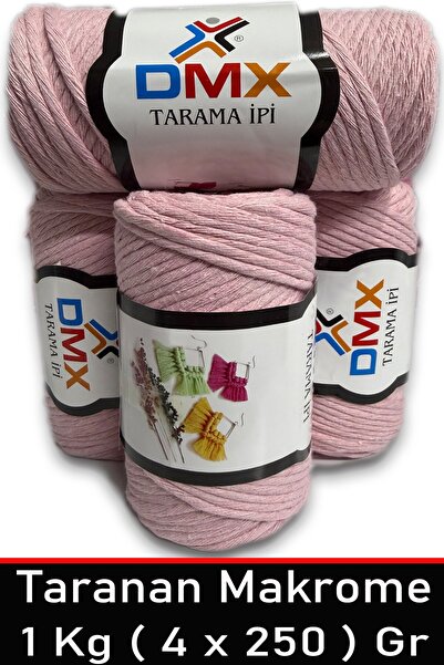 Diva İplik Sfoară de macrame Taranan de lux de 4 mm - Ață simplă - 1003 Pudra