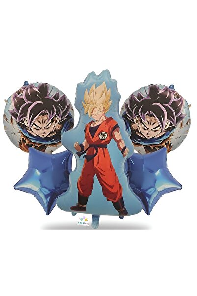 Toybox 5pc Gokuu Cartoon Anime Theme Foil Balloon Set for Kids Party Decoration